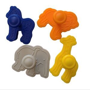 Animal Cracker‎ Cookie Cutters Set of Four Press Pin New